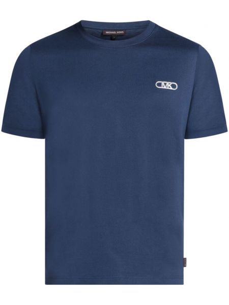 Βαμβακερή μπλούζα με κέντημα Michael Kors μπλε