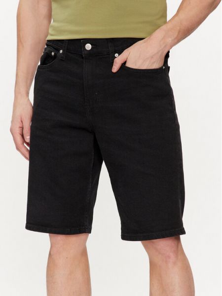 Slim fit farmer rövidnadrág Calvin Klein Jeans fekete