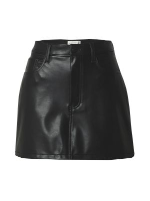 Kožna suknja Abercrombie & Fitch crna