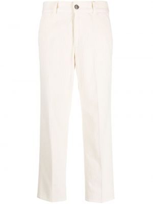 Manšestrové rovné kalhoty Pt Torino bílé