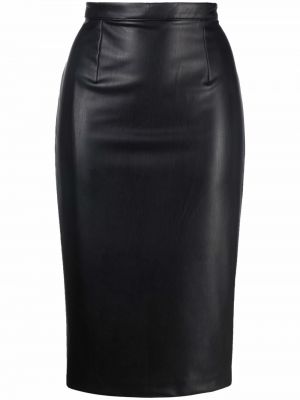 Falda de tubo ajustada de cuero Styland negro
