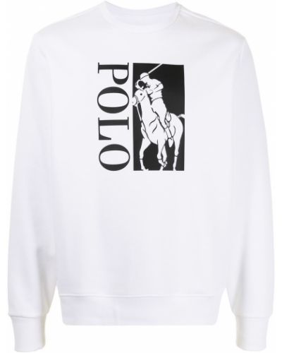 Trykt bomull sweatshirt Polo Ralph Lauren hvit