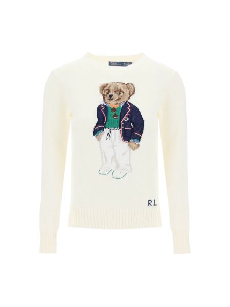 Dzianinowy sweter bawełniany Polo Ralph Lauren biały