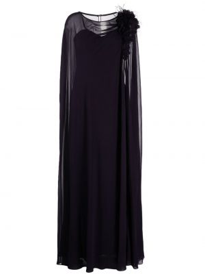 Priehľadné večerné šaty Badgley Mischka fialová