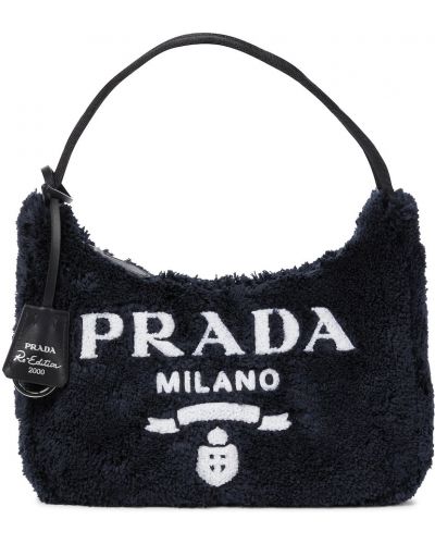 На плечо сумка с мехом из искусственного меха Prada
