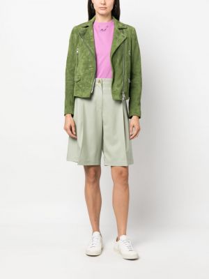 Semišová kožená bunda Karl Lagerfeld zelená