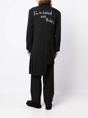 Manteau à boutons avec imprimé slogan à imprimé Yohji Yamamoto