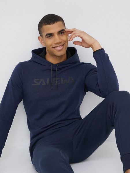 Salewa sportos pulóver Puez sötétkék, férfi, nyomott mintás