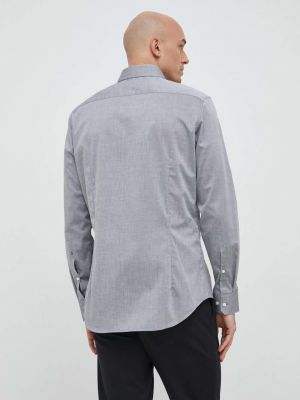 Bavlněné slim fit tričko Seidensticker šedé