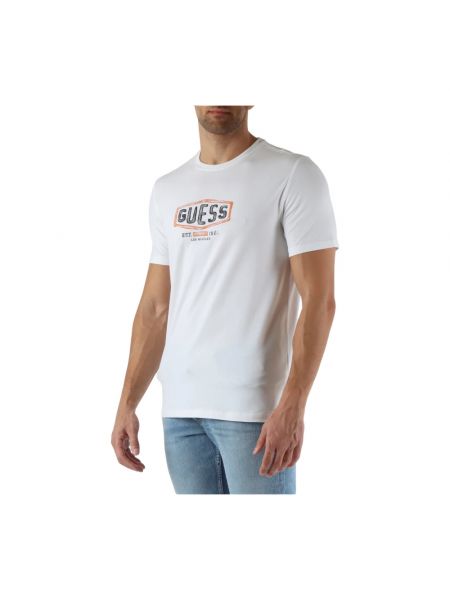 Koszulka slim fit bawełniana Guess biała