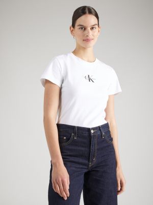 T-shirt slim Calvin Klein Jeans blanc