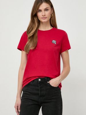 Koszulka bawełniana Karl Lagerfeld czerwona