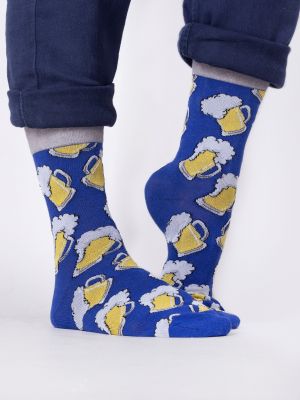 Памучни чорапи Yoclub синьо
