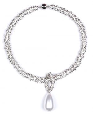 Obesek z perlami s kristali Julietta