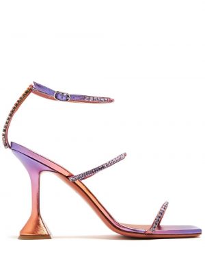 Sandały z kryształkami Amina Muaddi fioletowe