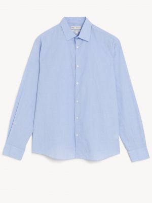 Хлопковая рубашка Marks & Spencer синяя