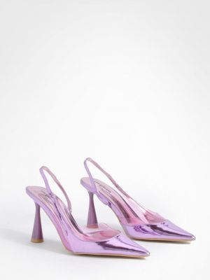 Прозрачные туфли с острым носком с открытой пяткой Boohoo розовые