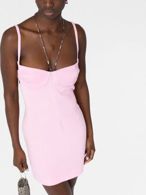 Mini šaty s otevřenými zády The Attico růžové