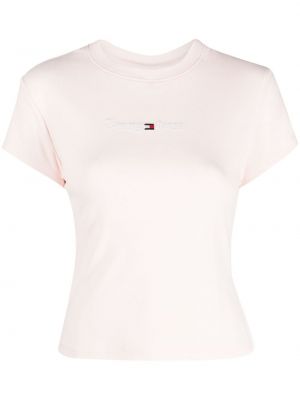 T-shirt ricamato Tommy Jeans rosa