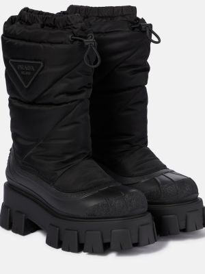 Škornji za sneg iz najlona Prada črna
