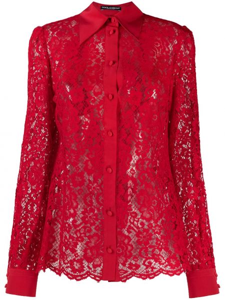 Camisa de encaje Dolce & Gabbana rojo