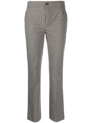 Ravne hlače s karirastim vzorcem Twinset siva