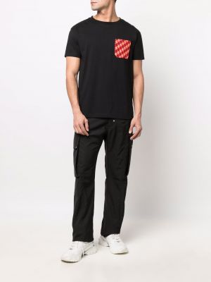 Kokvilnas t-krekls ar kabatām Ferrari melns