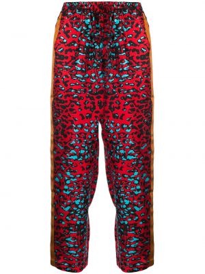 Pantalones de seda leopardo Pierre-louis Mascia rojo
