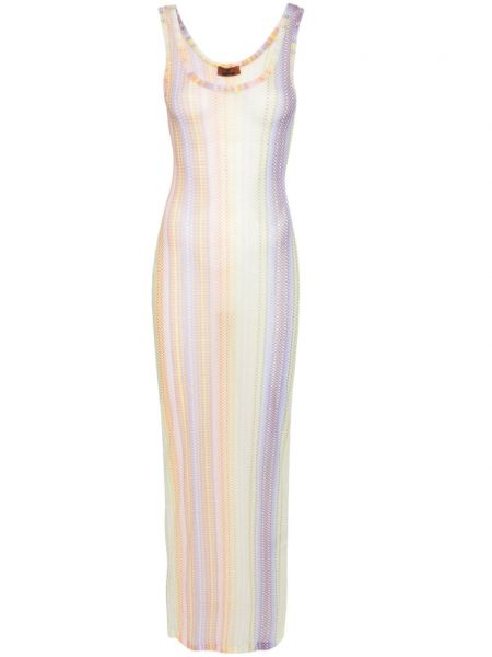 Μάξι φόρεμα με διαφανεια από διχτυωτό Missoni κίτρινο