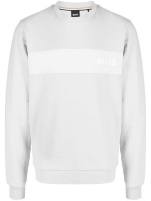 Sweatshirt mit print mit rundem ausschnitt Boss grau