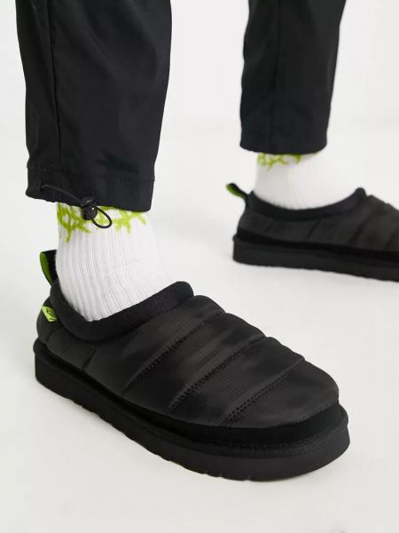 Стеганые туфли без каблука Ugg черные