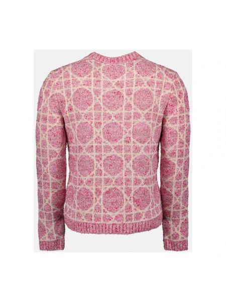 Sweter z kaszmiru żakardowy Dior różowy