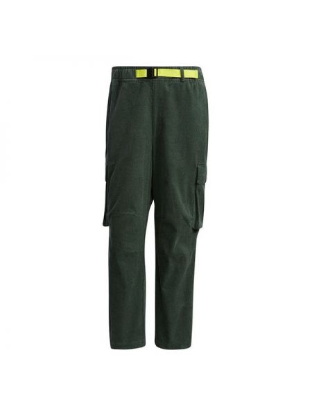 Вельветовые брюки карго с карманами Adidas зеленые