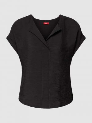 Bluzka z wiskozy z dekoltem w serek Esprit Collection czarna