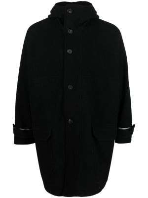 Вълнено палто с качулка The Gigi черно