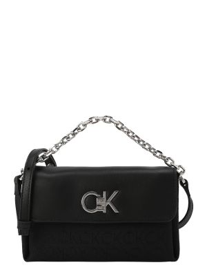 Jacquard crossbody torbica Calvin Klein crna