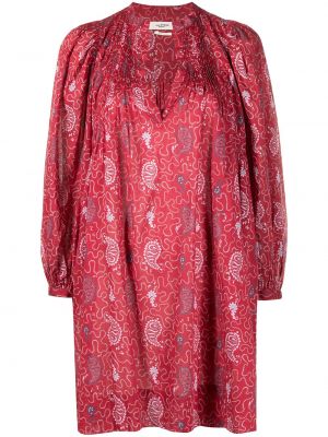 Mini vestido de cachemir con estampado con estampado de cachemira Isabel Marant étoile rojo