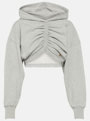 Hoodie di cotone in jersey Palm Angels grigio
