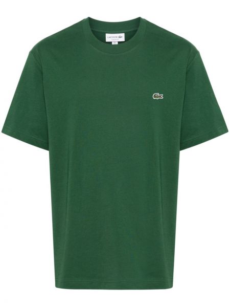Kokvilnas t-krekls Lacoste zaļš