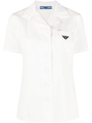 Bílá bavlněná košile Prada