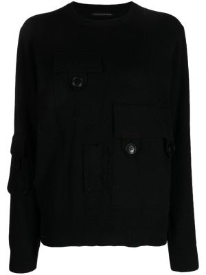 Vlnený sveter Y's čierna