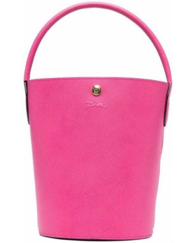 Кожени чанта Longchamp розово