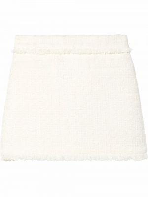 Fustă mini tricotate din tweed Proenza Schouler White Label alb