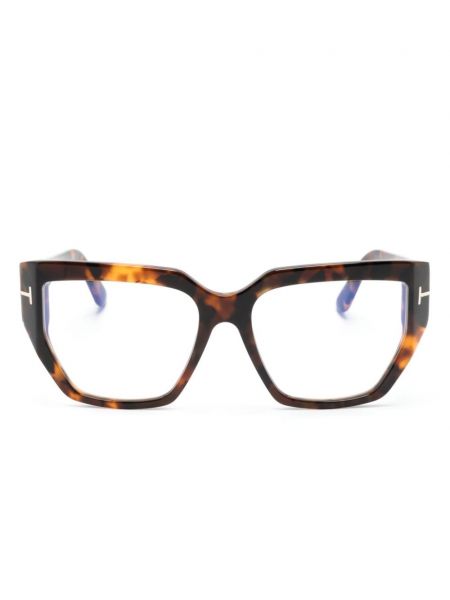 Ochelari cu imprimeu geometric Tom Ford Eyewear maro