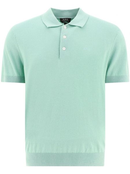 Tricou polo cu broderie A.p.c. verde