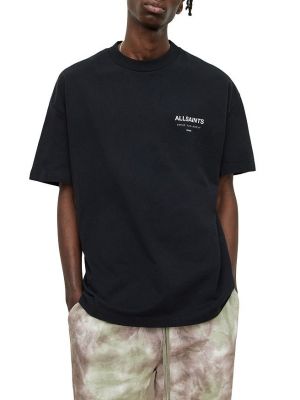 Хлопковая футболка Allsaints черная
