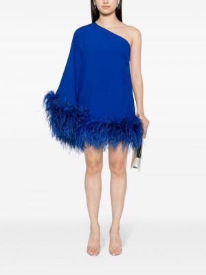 Suknele kokteiline su plunksnomis Taller Marmo mėlyna