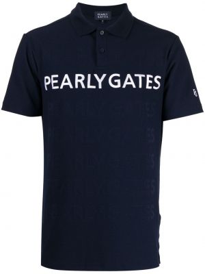 Žakardinis polo marškinėliai Pearly Gates mėlyna