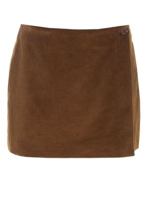 Вельветовая юбка мини Sashaverse коричневая