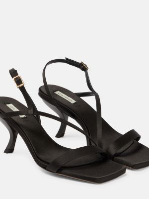 Sandale din satin Gia Borghini negru